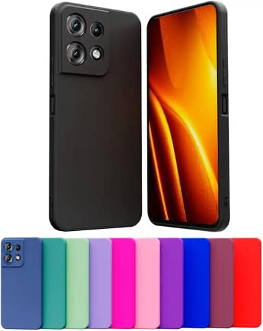 Capa Case Celular Compatível Motorola Moto G75 Silicone Macio Interior Veludo Proteção De Câmera (PRETO)