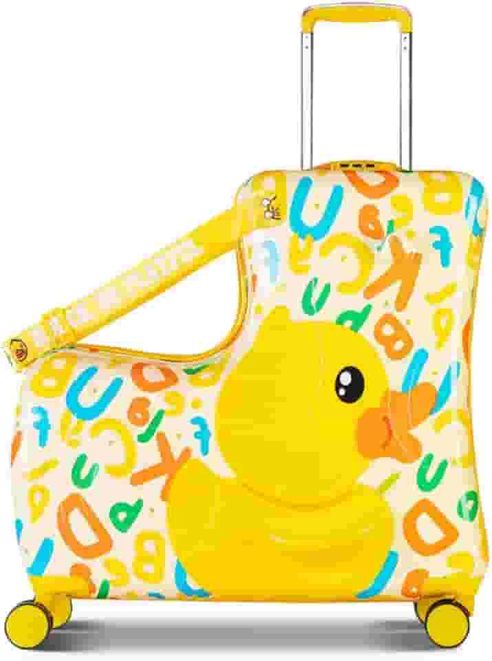 Mala de viagem infantil, bagagem infantil com rodinhas com rodinhas com trava de senha, fofa e engraçada para crianças, 50 cm, Letra amarela, 24 Inch(suggest 6-12 years old )