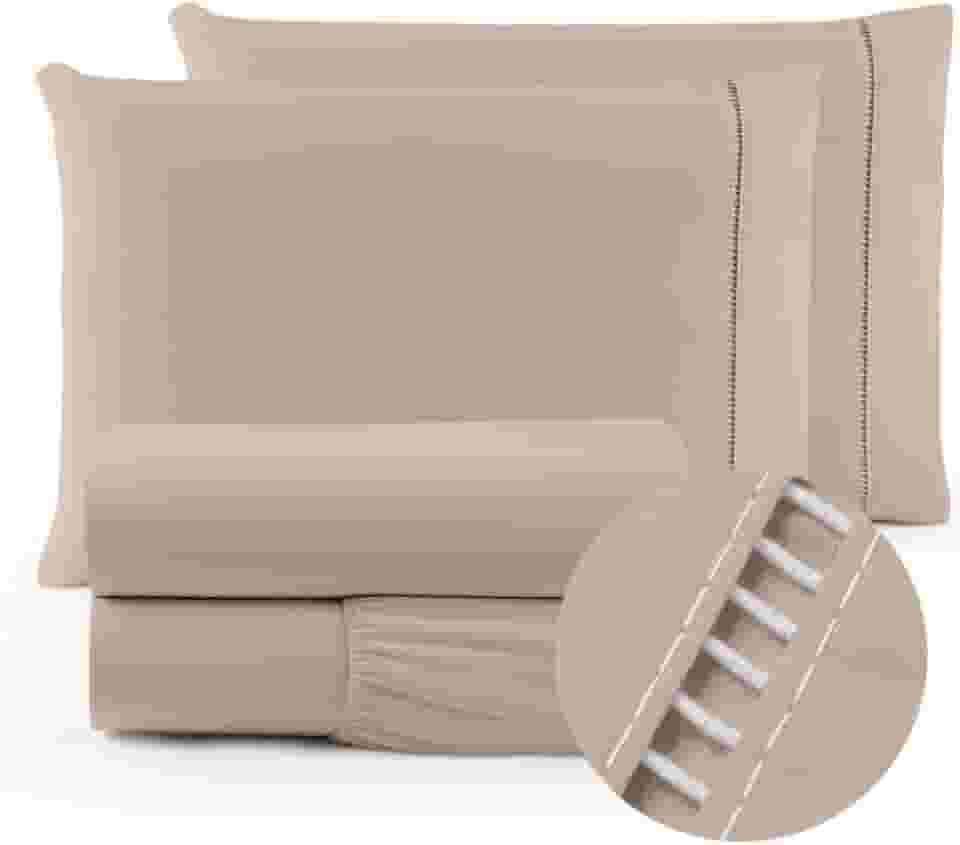 Jogo de lençol 400 fios Micropercal com elástico toque suave varios tamanhos (solteiro, casal, queen, King) (Caqui, Casal)