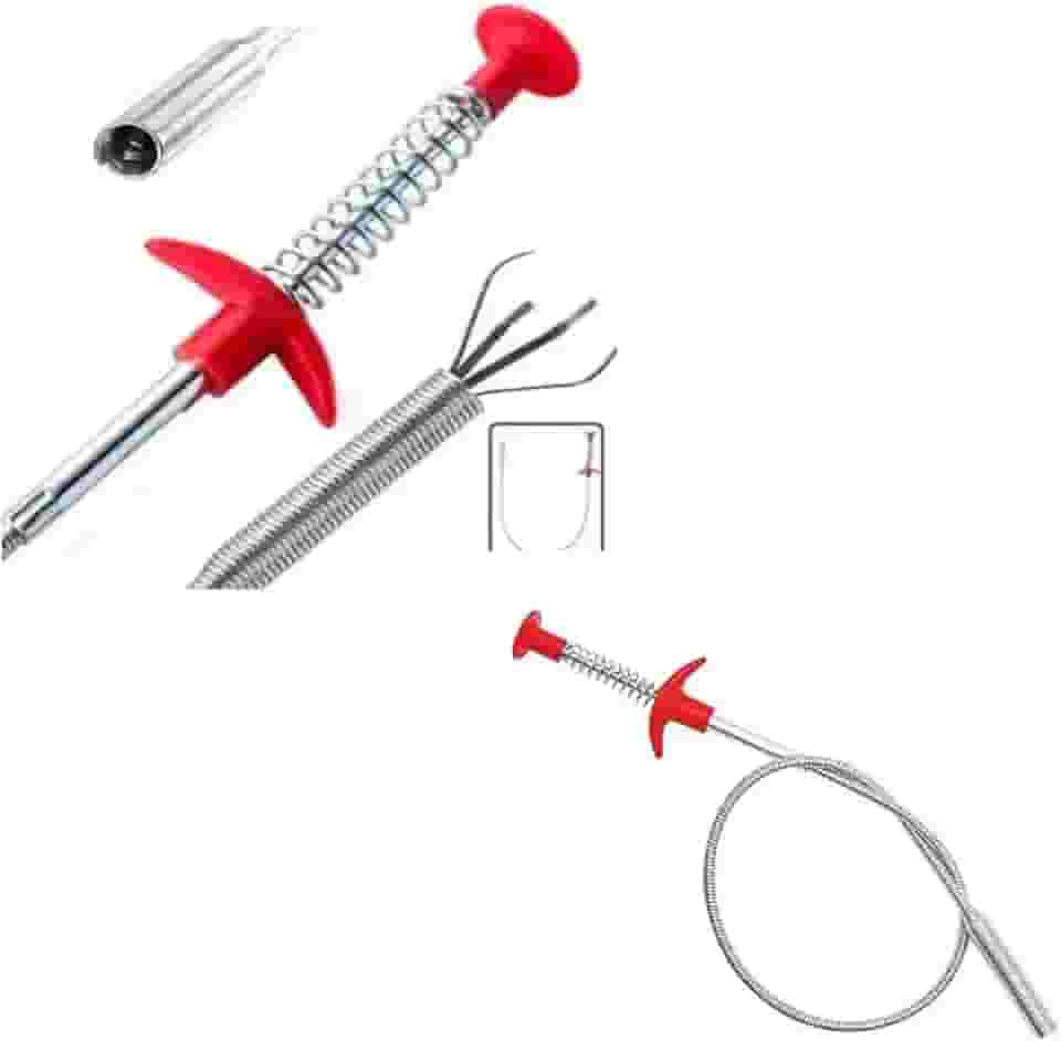 Desentupidor de Ralo com Garra Pegadora | 60cm Inox | Remove Cabelos de Pias, Vasos, Banheiras e Ralos
