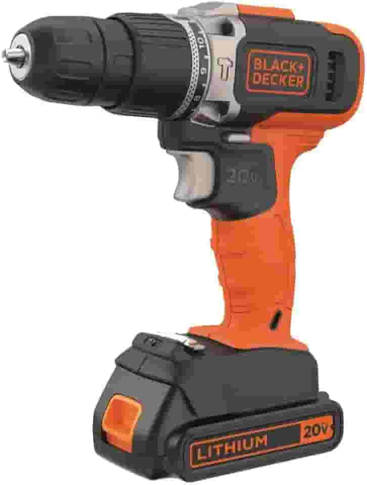 BLACK+DECKER Furadeira e Parafusadeira VRR com 2 velocidades, Furadeira de Impacto 360 RPM a 1.400 RPM, 110V, Modelo BCD704C1, 20V