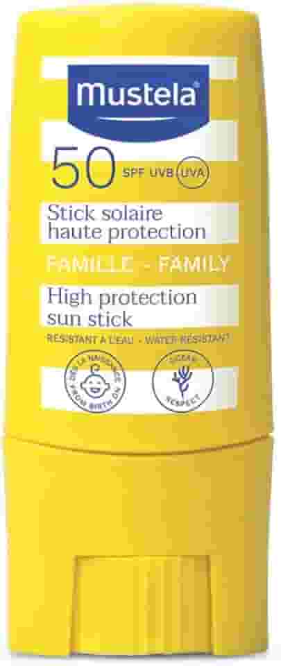 Mustela Protetor Solar Stick FPS 50 9ml - Filtro solar facial bastão - Alta proteção contra raios UVA e UVB para Bebês, Crianças e Adultos - Fórmula hipoalergênica com Abacate Orgânico - Mustela Bebê