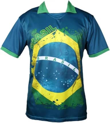 Camisa Polo Unissex Brasil Azul – Leve, Confortável e Versátil, Perfeita para Copa do Mundo, Treino e Uso Casual (Tamanho P)