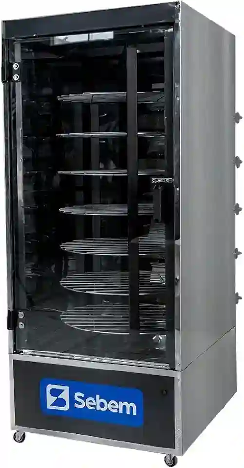 Assador Máquina de Assar Frango e Carnes Frangueira a Gás Giratório 120kg 48 Frangos Sebem