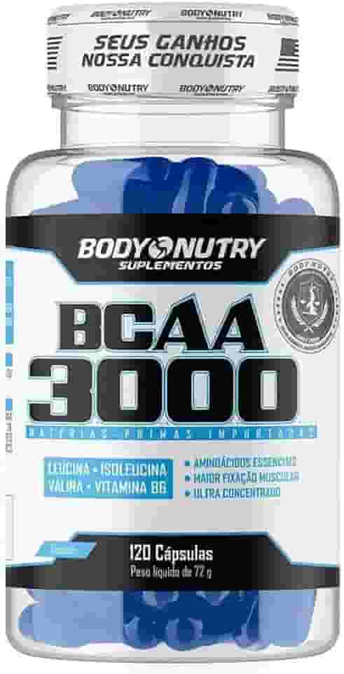 BCAA 3000 120 Capsulas Aminoacidos Essenciais Enriquecido com vitamina B6 Sem Sabor Ultra Concentrado Rapida Absorção Importado Original
