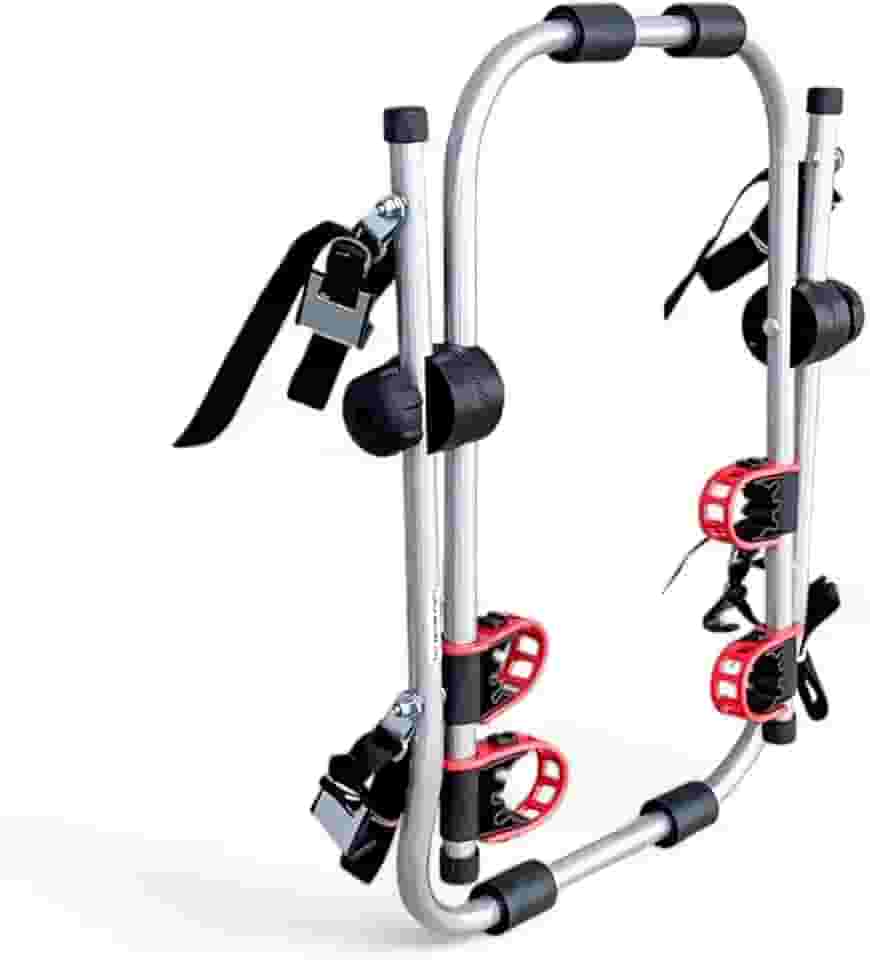 LOBO BIKE Suporte Transbike Universal para Porta-Malas, Compatível com Sedan, Hatch, SUV, Estrutura de Alumínio, com 4 Bases de Borracha e Tiras de Fixação