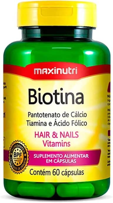 Maxinutri Biotina + Vit. B1 B5 Ác. Fólico - 60 Cáps.