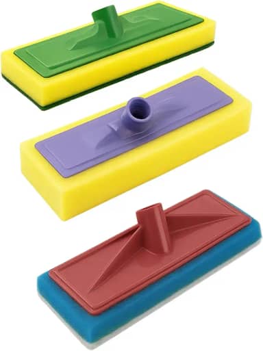 Kit 3 Rodo Abrasivo Mop Esponja Abrasiva Multiuso Limpeza Pesada Passa Cera Limpa Vidro Azulejo Piso Marmore Serve em Qualquer Cabo Universal