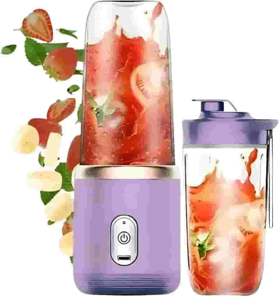 Liquidificador Portátil Recarregável USB - Mixer Juice 400ML com Copo Integrado (Lilás)