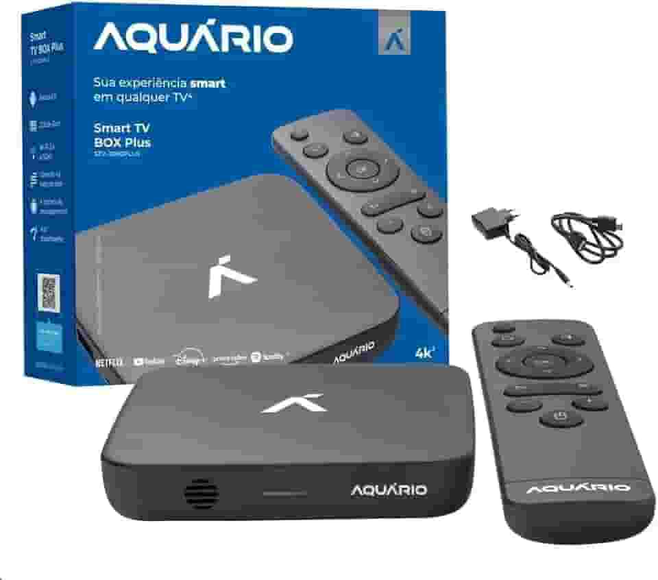 Smart TV Box Aquário STV-3000 Plus – Android 11, 2GB RAM, 16GB, Wi-Fi Dual Band 2.4/5GHz