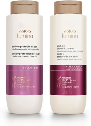 Lumina Shampoo e Condicionador Brilho e Proteção da Cor, 300ml, para Cabelos Opacos ou com Coloração