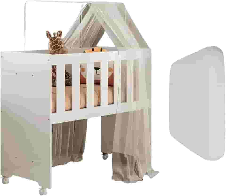 Mini Berço Moises 5 Em 1 100% MDF Reforçado Bebê com Colchão D18 Confortável Durável