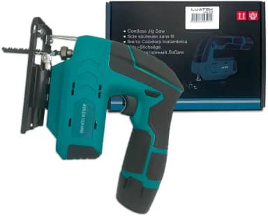 Serra Tico Tico Madeira Metal 2200rpm 12v Recarregável 500w Bivolt 2 Baterias1500mAh 3 Laminas com Suporte