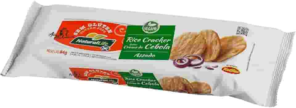 Rice Cracker Natural Life - Sabor Creme de Cebola - Sem Glúten - Vegano - 84g