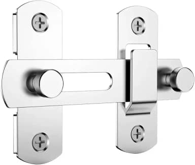 Youtek - Trinco Trava Porta Tranca Ferrolho Fecho Em Inox Super Resistente - (Prata)