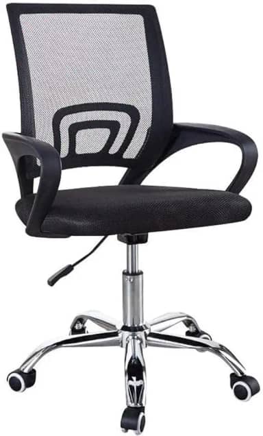 Cadeira Escritório Secretaria Mesh Giratoria Ergonômica Ajuste Altura Tecido Respirável Em Mesh Espuma Assento Base Metal Ergo Home