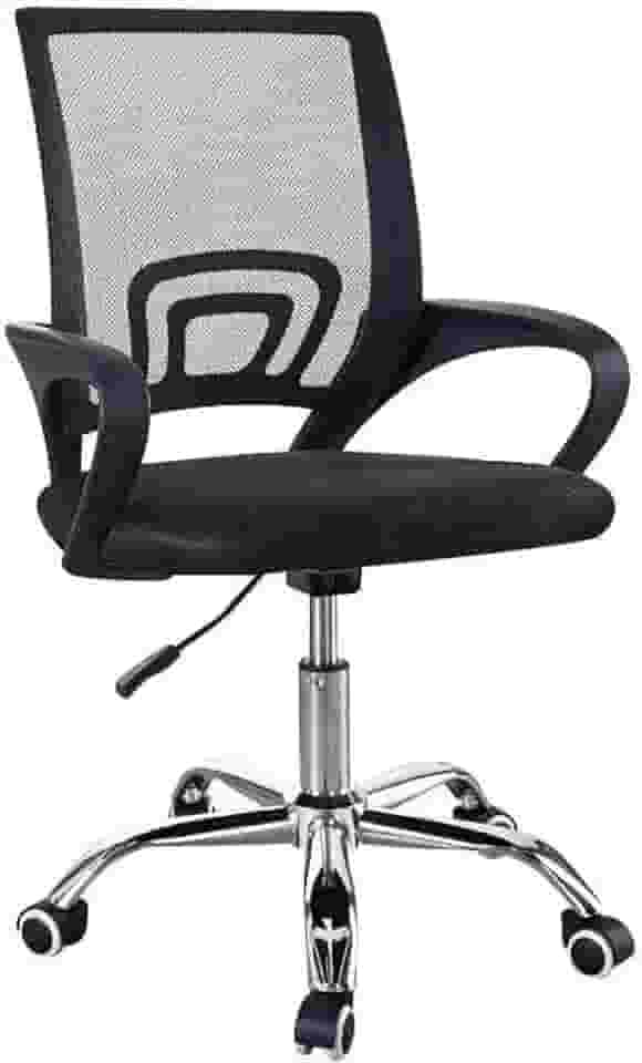 Cadeira Escritório Secretaria Mesh Giratoria Ergonômica Ajuste Altura Tecido Respirável Em Mesh Espuma Assento Base Metal Ergo Home