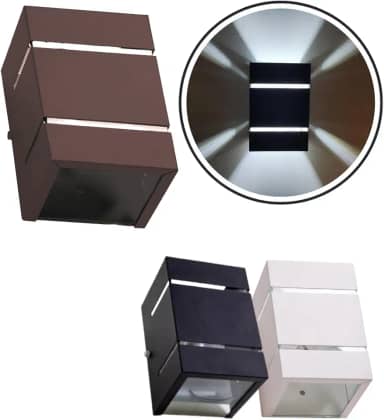 Kit 5 Arandelas 2 Foco E 2 Friso Externa Parede Muro Ar1510 (Marrom)