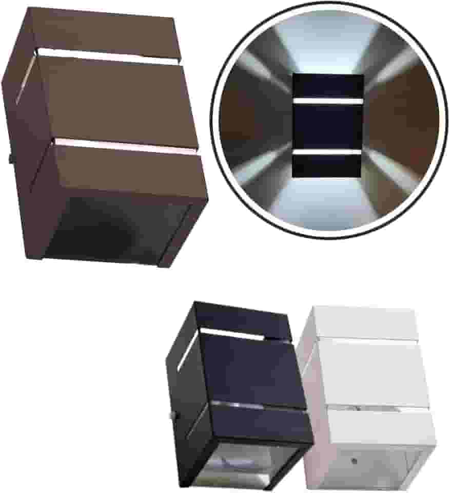 Kit 5 Arandelas 2 Foco E 2 Friso Externa Parede Muro Ar1510 (Marrom)