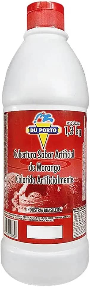 Cobertura Para Sorvetes Sobremesas Bebidas Vários Sabores 1,3kg (Morango)