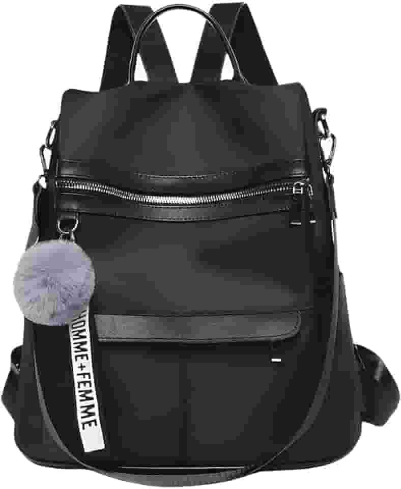 Bolsa Transversal Feminina Espaçosa Vira Mochila Anti Furto Dia a Dia Trabalho Alça Ajustável Blogueira - Marca VIBRANT ® (Preta)