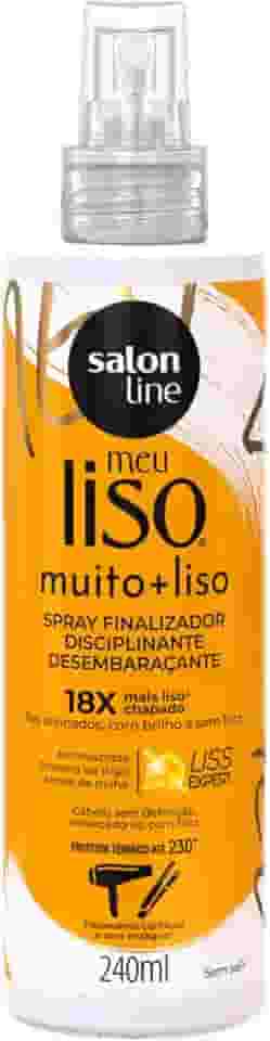 Salon Line, Spray Defrizante Protetor Térmico, Meu Liso Muito + Liso, Vegano - Para Cabelos Lisos Naturais, Alisados ou Relaxados, 240 ml