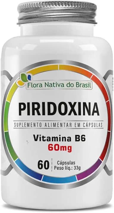 Vitamina B6 60 Cápsulas de 500mg Flora Nativa do Brasil