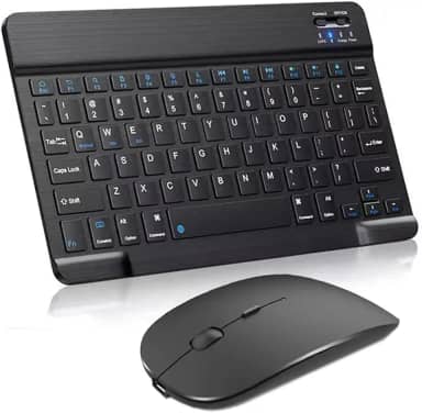 ABNT2 Mini teclado Bluetooth portátil universal, para Android IOS Tablet Windows, resposta mais rápida, sensível e experiência de digitação confortável e silenciosa. (Conjunto Preto)