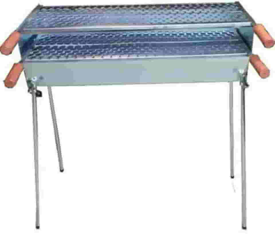 Churrasqueira Espetinho Dupla Galvanizada Desmontavel Carvão casa empresa churrasco espeto