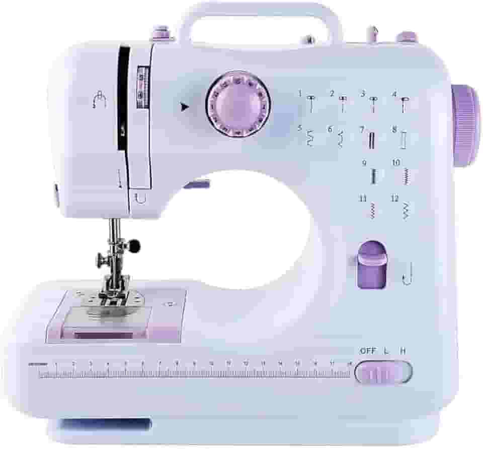 Mini Máquina de Costura Portátil Super Compacta Com Led - 12 Pontos, Bivolt (110V/220V) - Ideal para Costuras de Emergência