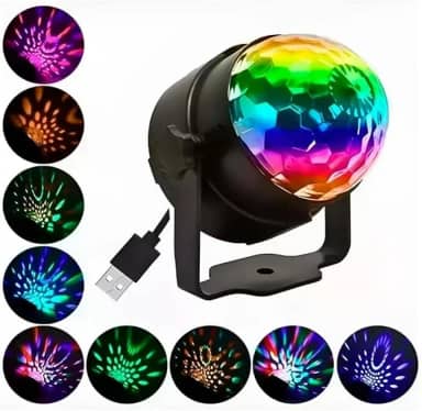 Globo Bola Maluca LED RGB Magic Cristal com Controle Remoto Som Integrado – Luz Giratória para Festas, Baladas, Aniversários, Eventos – Bivolt 7 Cores