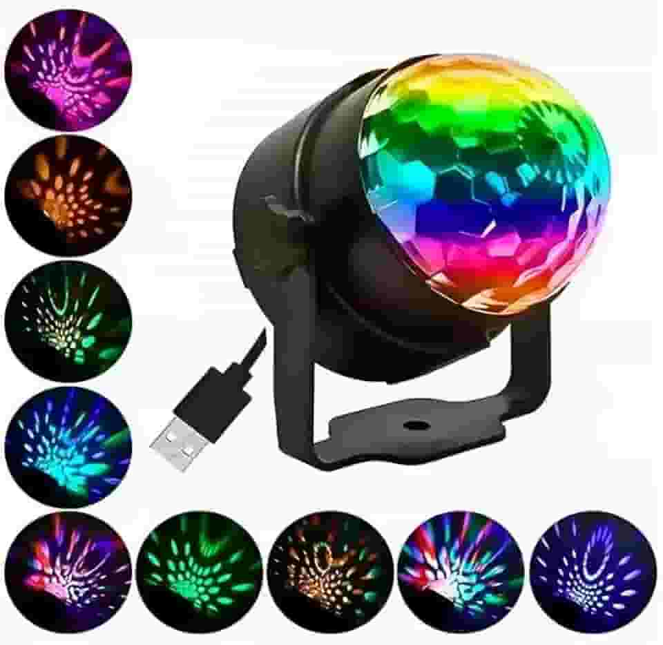 Globo Bola Maluca LED RGB Magic Cristal com Controle Remoto Som Integrado – Luz Giratória para Festas, Baladas, Aniversários, Eventos – Bivolt 7 Cores