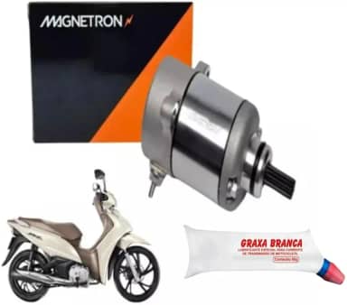 Combo Motor Partida Arranque Biz 125 Es e Ex 2011 a 2021 Original Magnetron e Graxa