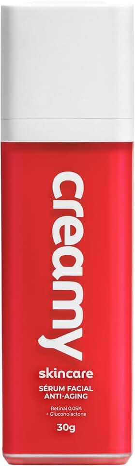 Creamy Skincare Sérum Facial Retinal 30g | Melhora Rugas, Reduz Poros Dilatados, Controla Brilho, Promove Firmeza, Uniformiza Tom | Todos os Tipos de Pele, Noturno