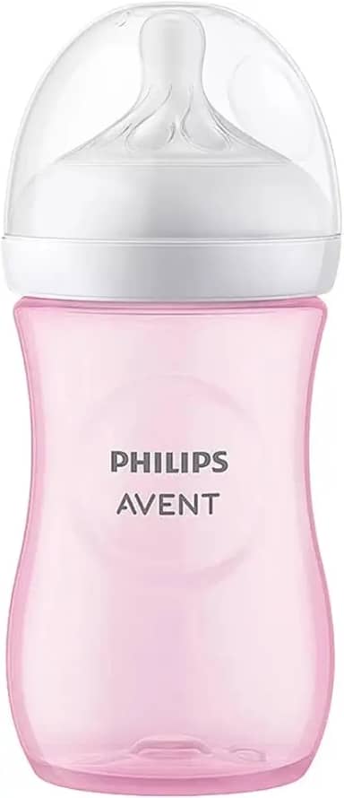 Philips Avent Mamadeira Pétala 3.0 9oz/260ml com bico de fluxo médio (Fluxo 3), Rosa, SCY903/11