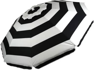 Guarda-sol Articulável Listrado Preto e Branco com Proteção Uv 2,4m - A sa