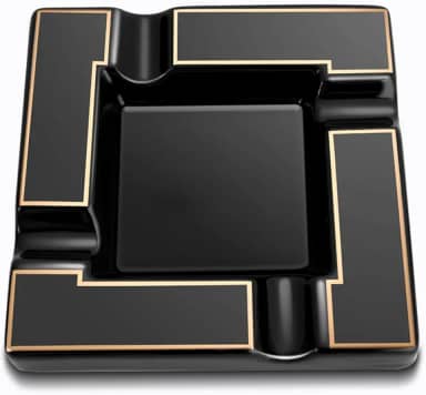 Cinzeiro de charuto grande cinzeiro de cerâmica para cigarros cinzeiros pretos para homens viagens, interior, exterior, pátio, casa, escritório, presente