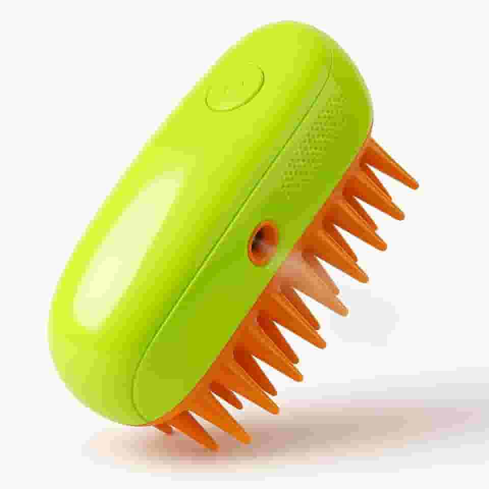 Escova para Gatos,Removedor de pelos para Pets, Cachorros, Escova Eletrica,Escova a Vapor para Pets – Remove Pelos de Gatos e Cães com Facilidade | Recarregável | Verde e Laranja | Pontas de Silicone Confortavel| Cachorro e Gato|