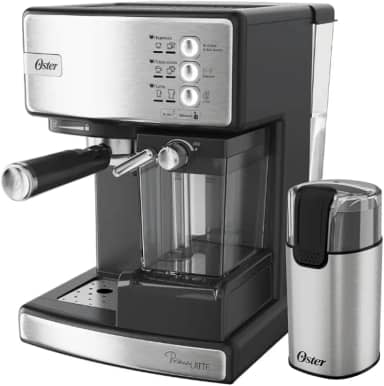 Oster Kit Cafeteira Nova PrimaLatte Inox e Moedor de Café Elétrico Inox Oster - 220V