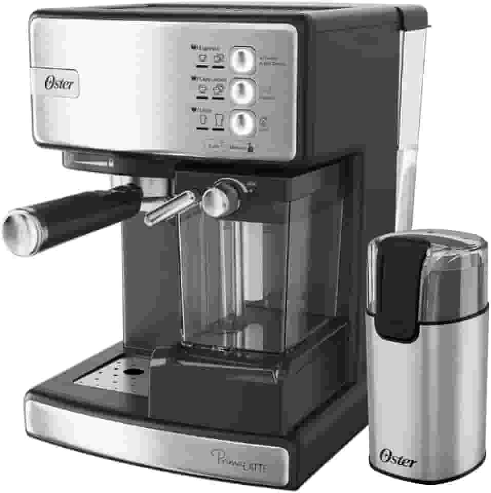 Oster Kit Cafeteira Nova PrimaLatte Inox e Moedor de Café Elétrico Inox Oster - 220V