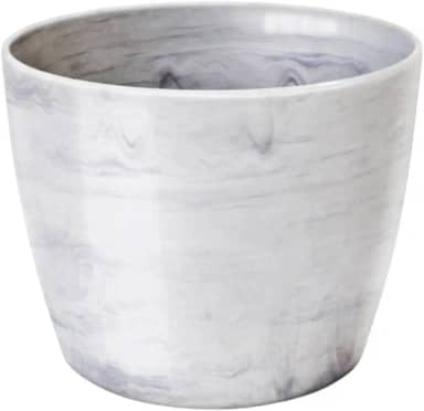 Cachepô Redondo Nutriplan Elegance Branco Carrara 12x15 N3