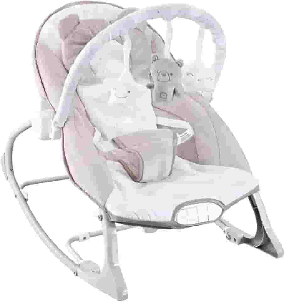 Maxi Baby, Cadeira de Descanso Bebê Musical Sons da Natureza, Caixa Vibratória, Cinto de 3 Pontos, Acompanha Travesseiro, Móbile de Brinquedos Removivel, (Até 18kgs), Polar Bege