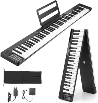 Teclado Musical 88 Teclas, Teclado Musical Iniciantee e Intermediários, Teclado Instrumento, Teclado Piano, Piano Eletrico, Teclado Instrumento para Iniciantes e Intermediários, com Pedal e MIDI