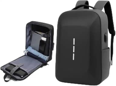 Mochila Executiva Rígida 25L Impermeável Antifurto com Entrada USB e Cadeado Compartimento para Notebook 15,6 Polegadas Oxford Reforçada Viagem Trabalho Universitária Costas Anatômicas