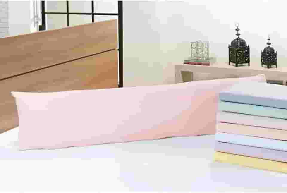 Xuxão Travesseiro de Corpo Antialérgico + Fronha 400 Fios Com Zíper (Rose)