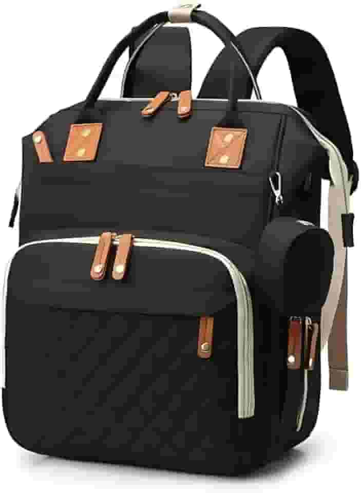 Mochila Maternidade Unissex Grande Capacidade Tecido Impermeável, Bolsos Térmicos para Mamadeira, Porta USB, Alças Acolchoadas Ideal Para Passeios, Viagens e Dia a Dia