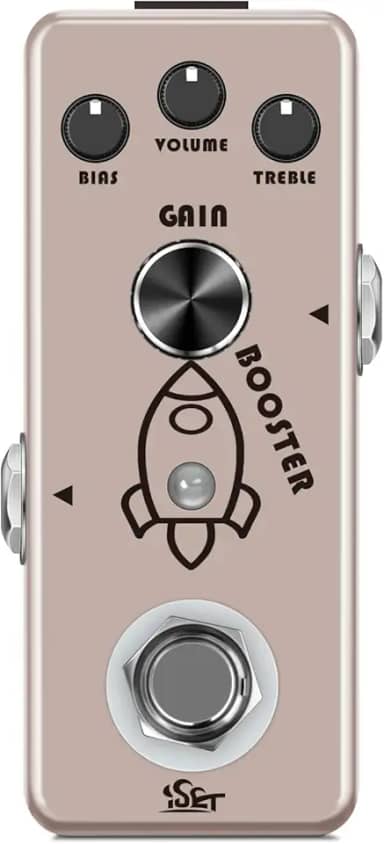 ISET Pedal de Efeito Booster Analógico Rocket Boost para Guitarra Elétrica Baixo True Bypass