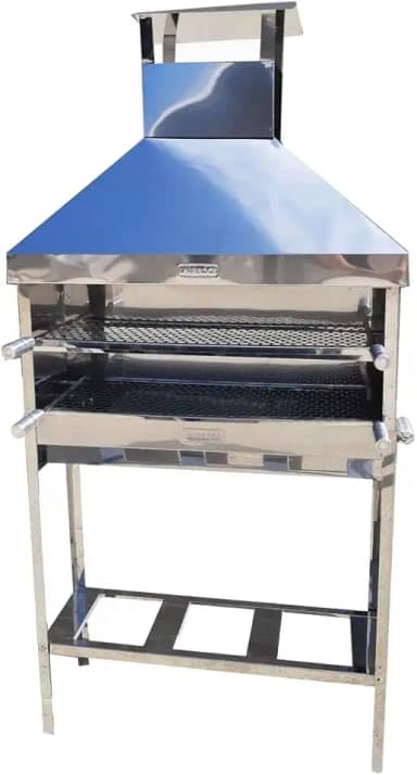 Churrasqueira Espetinho Com Coifa Inox 2 Grelhas Grande L100