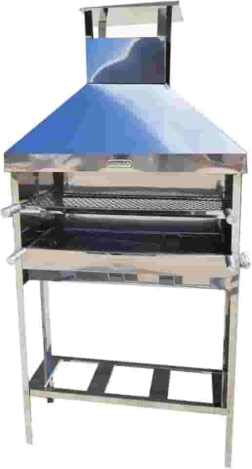 Churrasqueira Espetinho Com Coifa Inox 2 Grelhas Grande L100