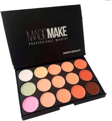 Magic Make Paleta de Corretivo Profissional Hansha, 15 Cores, Tons Variados